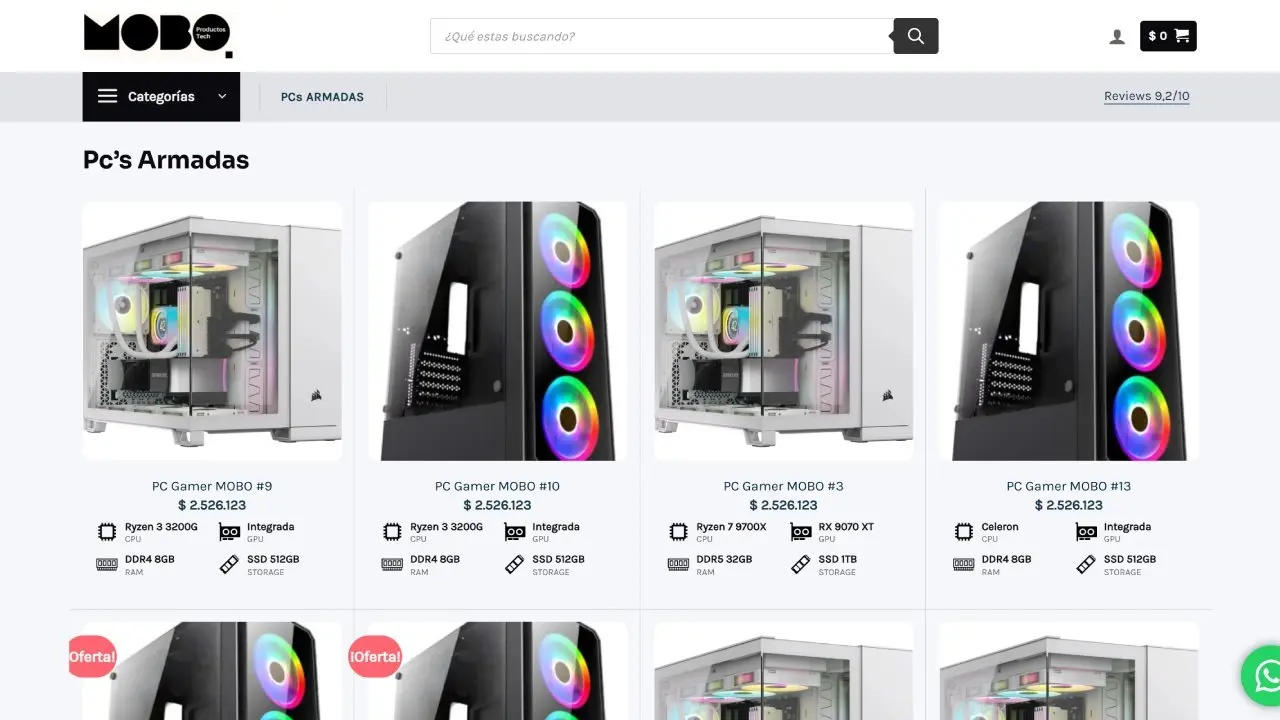 Proyecto Desarrollo ecommerce en Mar del Plata para MOBO Productos Tech