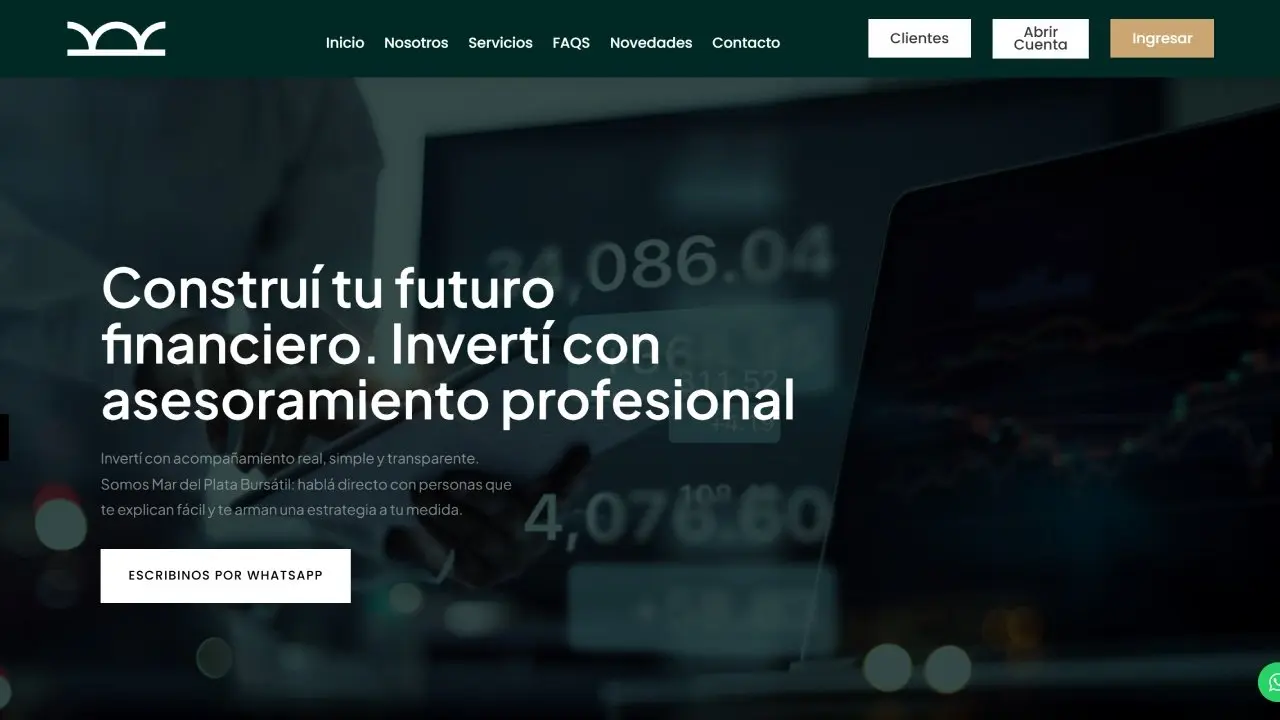 Proyecto Diseño web institucional en Mar del Plata Bursátil