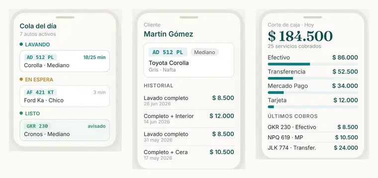 CRM y sistema de gestión para lavaderos de autos