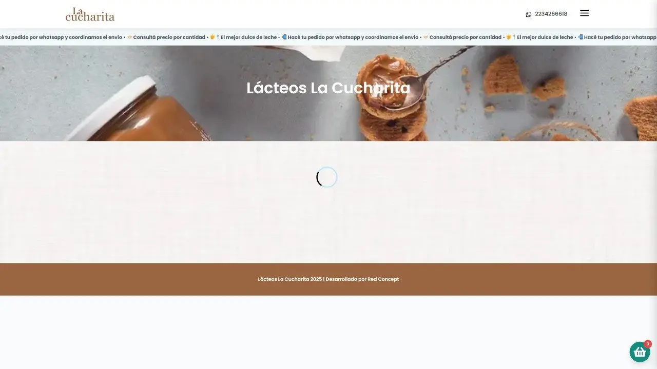Proyecto Tienda online con pedidos por WhatsApp para Lácteos La Cucharita