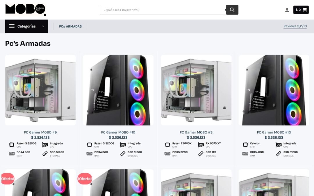 Desarrollo ecommerce en Mar del Plata para MOBO Productos Tech