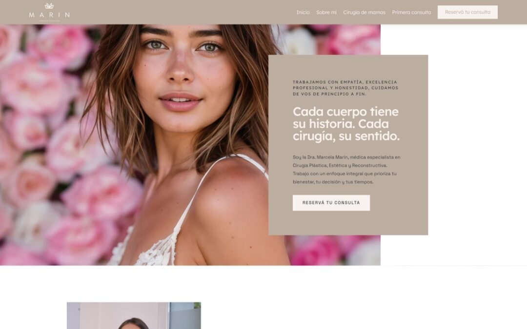 Profesional sitio web para cirujana estética en Mar del Plata – Marcela Marín