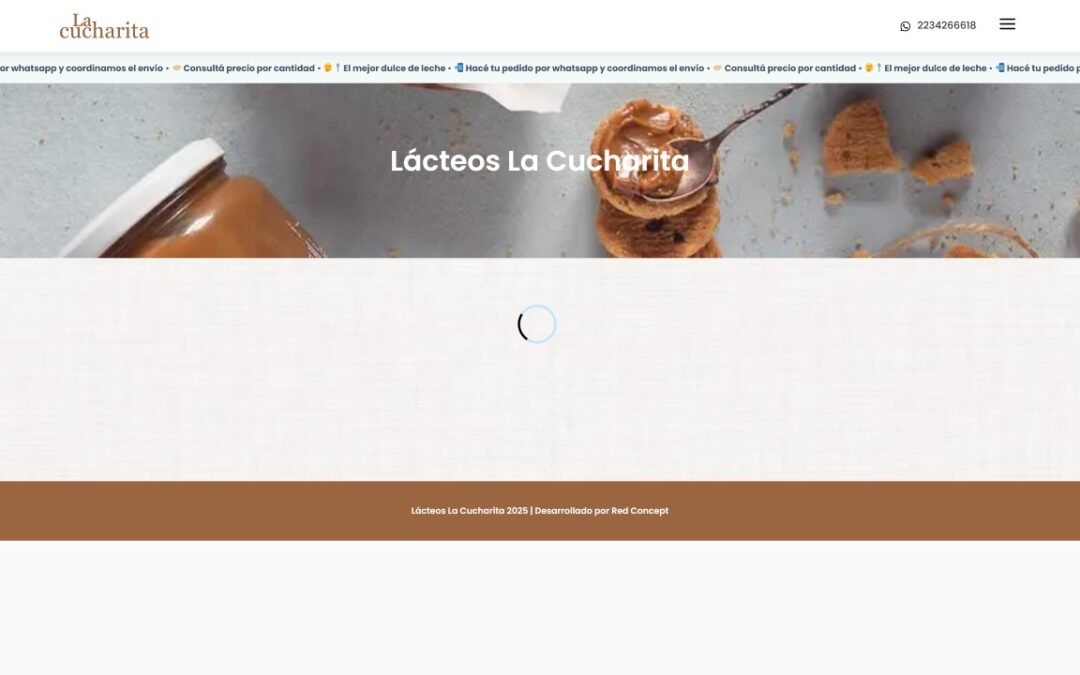 Tienda online con pedidos por WhatsApp para Lácteos La Cucharita